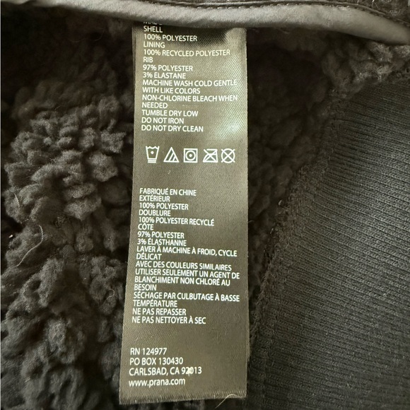 Prana Black Diva Bomber Fleece Jacket Large - Picture 9 of 14